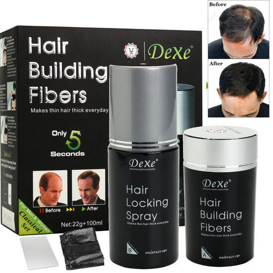 Dexe Hair Building Fibers - Saçların 5 dəqiqədə bərpası və dolğun görünüşü